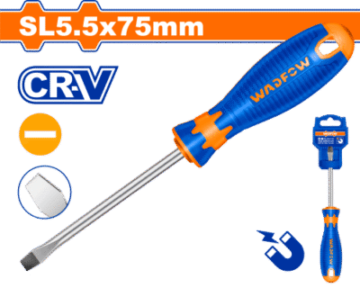 مفك براغي شق SL5.5*75 مم مغناطيس CRV ماركة WADFOW