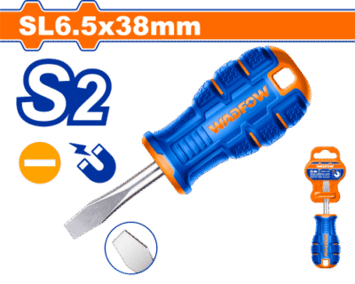 مفك براغي شق نجاصة S2 قياس SL6.5*35 مم مغناطيس ماركة WADFOW