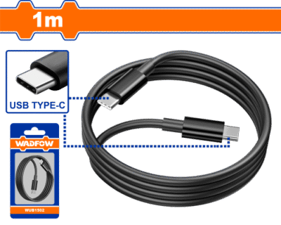 كبل شاحن USB type-C to type-C حديث طول 1 متر 3 امبير ماركة WADFOW