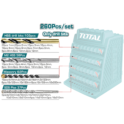 علبة ريش فارغة 4 طبقات TOTAL