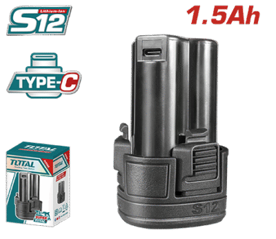 بطارية 12 فولت دائرية 1.5 امبير USP TYPE-C ماركة TOTAL