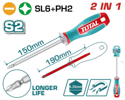 مفك براغي قلاب PH2 -SL6 (S2 ) من TOTAL