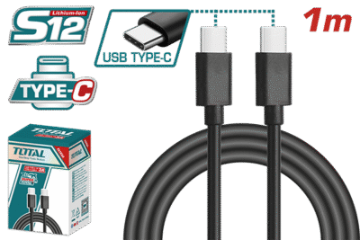 كبل شاحن USB type-C to type-C حديث طول 1 متر 3 امبير ماركة TOTAL