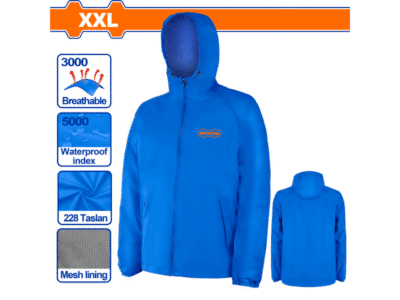 جاكيت مطري مع قبعة قياس XXL ماركة WADFOW